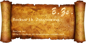 Bednarik Zsuzsanna névjegykártya